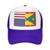 America Grenada Friendship Flag Trucker Hats Sunshade and Sand Proof Durable Made of Polyester view 2