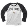 Wes and Willy NCAAA Kids LS Raglan Tee,Wake Forest Demon Deacons,XL,Black view 1