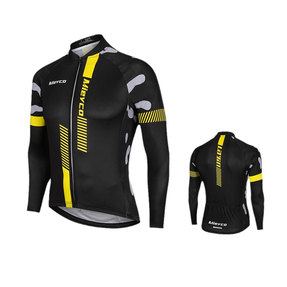Men's Cycling Jersey Long Sleeves High Elastic Bike Shirts Spring Autumn Bicycle Clothes Tops Motocross s2 XL