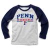 Wes and Willy NCAAA Kids LS Raglan Tee,Penn Quakers,L,Midnight view 1