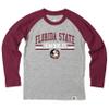 Wes and Willy NCAAA Kids LS Raglan Tee,Florida State Seminoles,5,Wine view 1