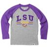 Wes and Willy NCAAA Kids LS Raglan Tee,LSU Tigers,L,Grape view 1