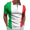 Italian Flag Golf Polo Shirts for Men Casual Short Sleeve Collared Athletic Tee view 1