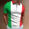 Italian Flag Golf Polo Shirts for Men Casual Short Sleeve Collared Athletic Tee view 2