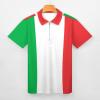 Italian Flag Golf Polo Shirts for Men Casual Short Sleeve Collared Athletic Tee view 3
