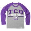Wes and Willy NCAAA Kids LS Raglan Tee,TCU Hornfrogs,5,Grape view 1