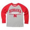 Wes and Willy NCAAA Kids LS Raglan Tee,Nebraska Cornhuskers,L,Cherry view 1