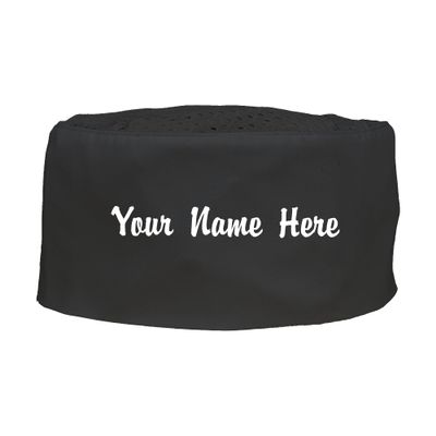 ChefsCloset Custom Embroidered Chef Beanie Hat, Custom Mesh Top Chef Hats, Black Chef Beanie Unisex