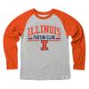 Wes and Willy NCAAA Kids LS Raglan Tee,Illinois Fighting Illini,L,Orange Crush view 1