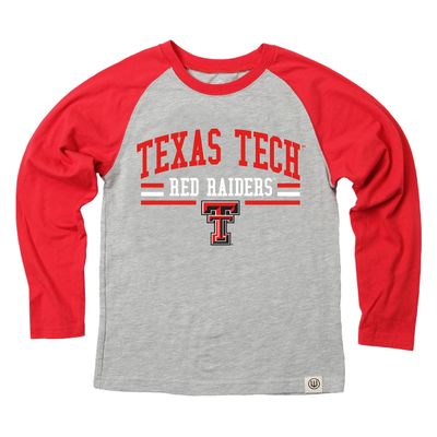 Wes and Willy NCAAA Kids LS Raglan Tee,Texas Tech Red Raiders,XL,Cherry