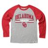 Wes and Willy NCAAA Kids LS Raglan Tee,Oklahoma Sooners,7,Bullseye Red view 1