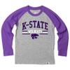Wes and Willy NCAAA Kids LS Raglan Tee,Kansas State Wildcats,M,Grape view 1