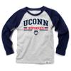 Wes and Willy NCAAA Kids LS Raglan Tee,UConn Huskies,7,Midnight view 1