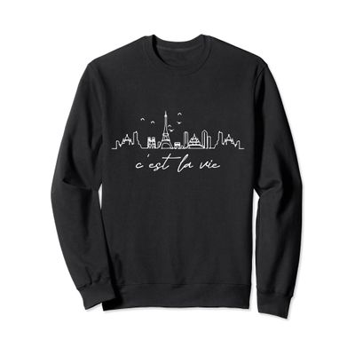 Paris France Skyline C'est La Vie Vintage Sweatshirt