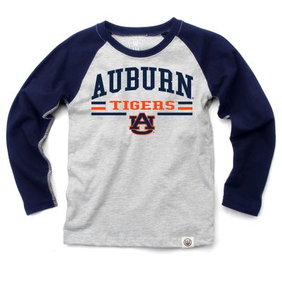 Wes and Willy NCAAA Kids LS Raglan Tee,Auburn Tigers,2T,Midnight