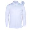 Monterey Club Men's Microfiber Tonal Pinstripe Texture, Solid Tailored Collar Button-Down Long Sleeve Polo Shirt #3639 (White, X-Large) view 1