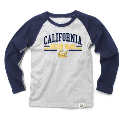 Wes and Willy NCAAA Kids LS Raglan Tee,Cal Golden Bears,L,Midnight