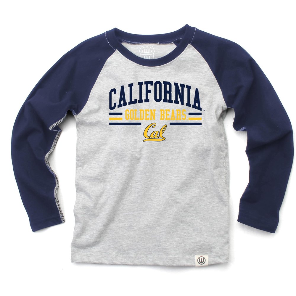 Wes and Willy NCAAA Kids LS Raglan Tee,Cal Golden Bears,L,Midnight
