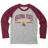 Wes and Willy NCAAA Kids LS Raglan Tee,Arizona State Sun Devils,4,Wine view 1