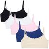 Sweet & Sassy Girls Training Bra - 5 Pack Crop Cotton Bras - Cami Training Bras for Girls (Sizes: S-L), Size Medium, Brights view 1