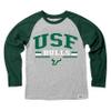 Wes and Willy NCAAA Kids LS Raglan Tee,South Florida Bulls,4T,Evergreen view 1