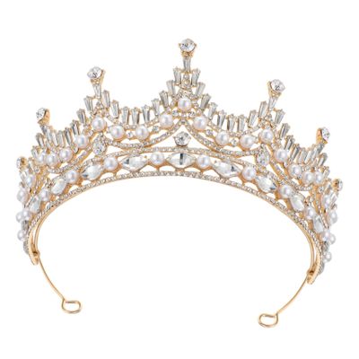 Beavorty Chic Crown Bridal Headpiece for Weddings Elegant Rhinestone Wedding Headwear and Lightweight for Bride Parties and Fancy Dress Events