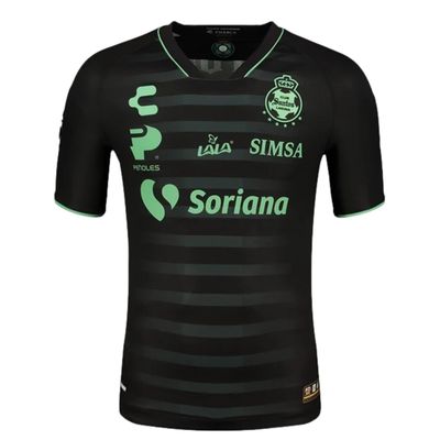 Charly Men's Soccer Santos 23/24 Home & Away Jerseys - Represent The Tradition and History of Los Guerreros with 2 Designs (as1, Alpha, m, Regular, Regular, Away - Black)