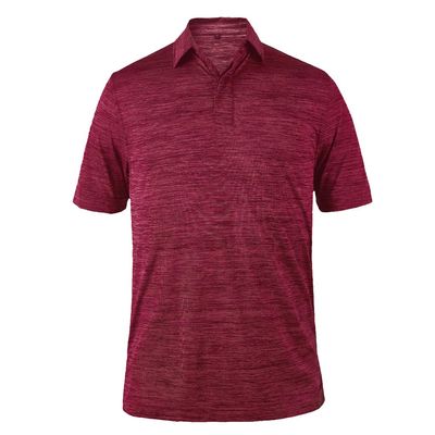 Monterey Club Men's Lightweight Heather Melange Jersey Golf Shirt #3021 (Dark Claret, Large)