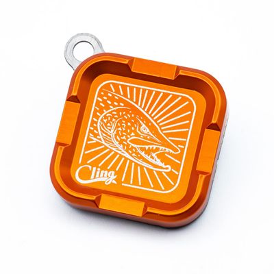 Cling Fishing Products Mag Grab Mini  Compact Magnetic Fly Holder & Organizer for Anglers (Toothy Trouble, Orange)