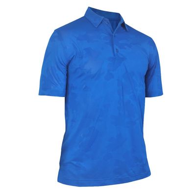 Monterey Club Men's Short Sleeve Grid Jacquard Polo Shirt #1292 (Ocean Blue, 2X-Large)