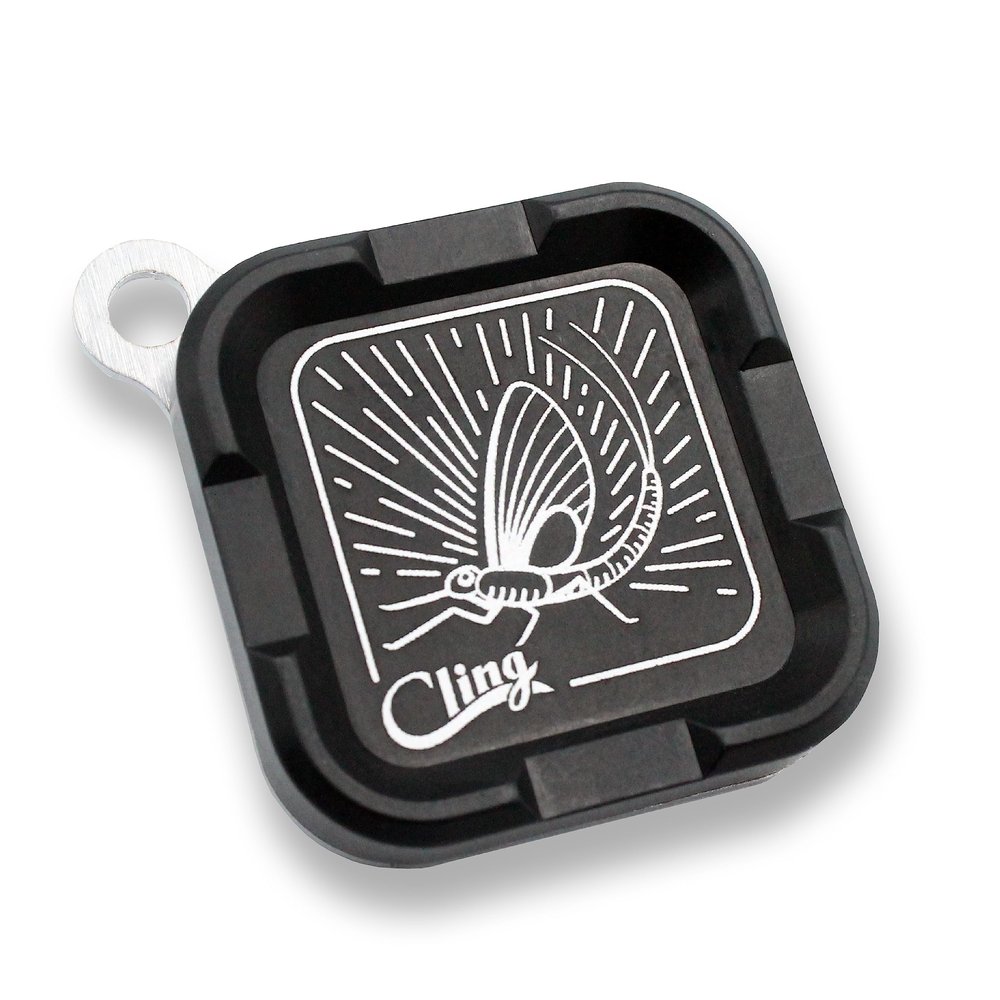 Cling Fishing Products Mag Grab Mini  Compact Magnetic Fly Holder & Organizer for Anglers (Rising Dun, Black)