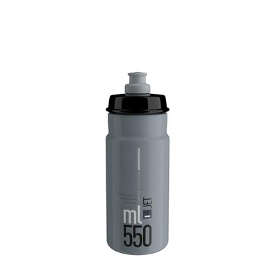 Elite Jet Cycling Water Bottle 550ml Grey with Black Logo High-Flow, Biodegradable, BPA-Free