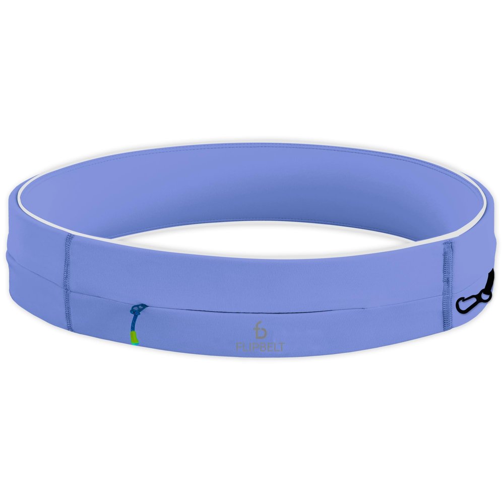 FlipBelt Zipper Running Belt, Waist Pack for Fitness and Running Fanny Pack for Women Men Phone Keys Money US Company - [Periwinkle] - [Medium]