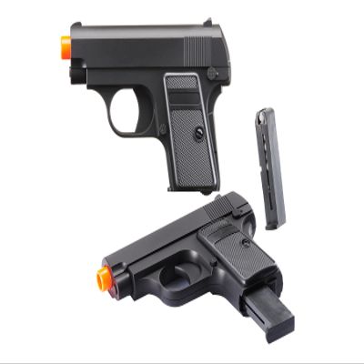 Airsoft G1A Metal Spring Airsoft Pistol- Black-2 Pack
