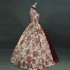 1800s Century Dress for Women Gothic Plus Size Victorian Dress Queen Princess Renaissance Dress Medieval Witch Costume Wine view 4