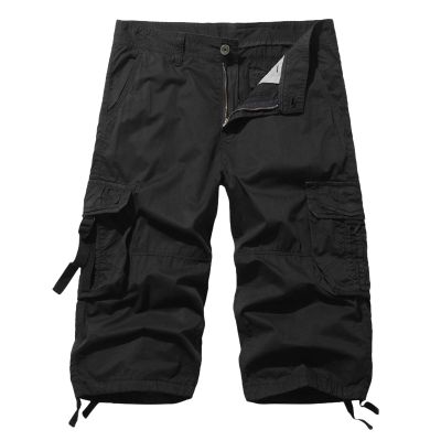 GOKKILRW Mens Ripstop Tactical Cargo Hiking Shorts Elastic Waist Outdoor Workout Travel Camping Joggers Pants Summer Lightweight Military Army Tactical Combat Work Trousers(Black,Medium)