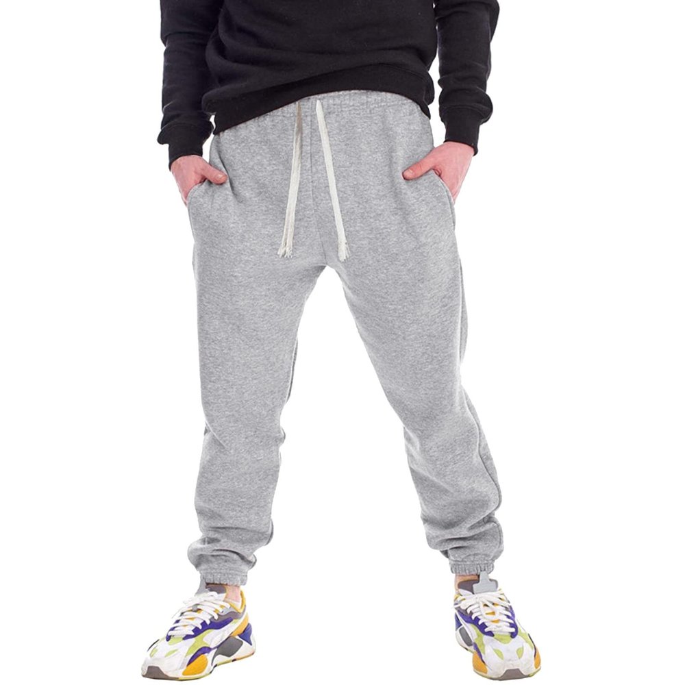 GOKKILRW Mens Fleece Athletic Casual Crinch Bottom Sweatpants Fall Winter Drawstring Active Workout Running Sports Joggers Casual Loose Fit Sports Fleece Lounge Pants(GY2,XX-Large)