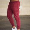 GOKKILRW Baggy Crinch Bottom Sweatpants for Men Drawstring Fashion Athletic Joggers Pants Straight Leg Running Jogging Trainning Track Sweat Pants Big and Tall Mens Cotton Lounge Fall Trousers Red view 2
