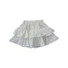 Tiered Ruffle Cake Skirt for Toddler Kids Girls Elastic High Waisted Skirts Solid Color Short Skirts (White, 4-5 Years) view 1