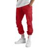 GOKKILRW Mens Drawstring Outdoor Cargo Hiking Pants Lightweight Ripstop Tactical Cargo Cotton Twill Jogging Workout Joggers Sports Fitness Gym Sweatpants for Men(Red,X-Large) view 2