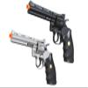 Airsoft Spring Revolver Low Powered Airsoft Pistol Durable Plastic - Silver & Black - 2 Pack view 1