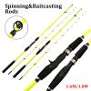 Portable Fishing Rods Portable Fishing Rod 1.6m/1.8m Fiberglass Spinning Baitcasting Rod Lightweight 2-Piece Pole EVA Grip Freshwater Saltwater Tackle Telescopic Fishing Pole (Color : 1.6m Spinning) view 4