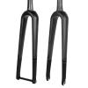 BUCKLOS Gravel 700C Carbon Fiber Road Bike Rigid Fork, QR 9mm/100 * 12mm Thru Axle, 1-1/8 Threadless Tapered Tube Super Light Bicycle Front Forks view 1