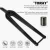 BUCKLOS Gravel 700C Carbon Fiber Road Bike Rigid Fork, QR 9mm/100 * 12mm Thru Axle, 1-1/8 Threadless Tapered Tube Super Light Bicycle Front Forks view 2