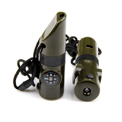 UAngLI 2 Pieces Tactical Whistle for Survival, Safety Whistle Emergency with Lanyard, 7 in 1 Survival Multitool for Outdoor