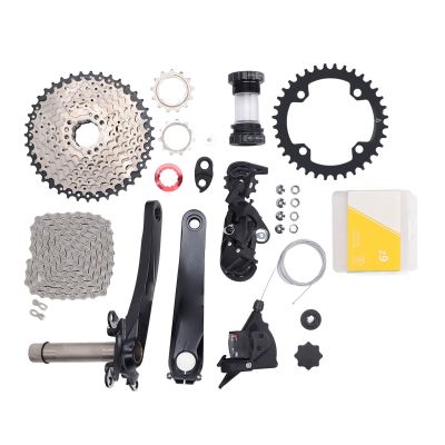 9 Speed Groupset,Box Components Mountain Drivetrain Upgrade 11 to 40T Speed Cassette Crank Shift Lever Rear Derailleur Chain Set (36T Chainring)