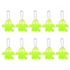 BESTOYARD 10Pcs Halloween Ghost Pendant Green PVC Reflectors for Night Use Keychain Gifts Charms Safe Riding Accessories