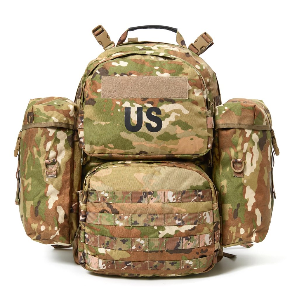 Akmax.cn MOLLE II Medium Tactical Backpack Authentic Military Rucksack with ABS External Frame, Detachable Side Pouches & Modular Design for Heavy Loads (50L, OCP)