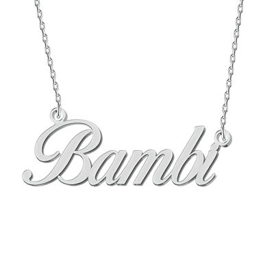 BeautyLiLi Stainless Steel Jewelry Custom Dainty Initial Name Necklace Silver for Women Grandma Bambi