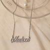 BeautyLiLi Stainless Steel Jewelry Custom Dainty Initial Name Necklace Silver for Women Grandma Bambi view 2